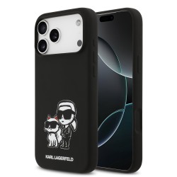 Husa Karl Lagerfeld Liquid Silicone K&CH Sketch MagSafe pentru iPhone 17 Pro Max negru Husa Karl Lagerfeld Liquid Silicone K&CH Sketch MagSafe pentru iPhone 17 Pro Max negru