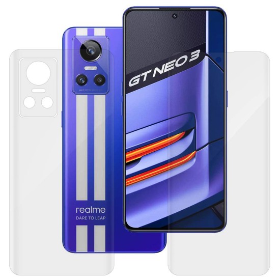Set 2 folii SILKASE pentru Realme GT Neo 3, protectie telefon,silicon regenerabil (GT Neo 3T, F4988) by www.silkase.ro