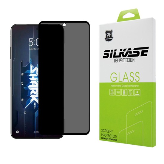 Folie sticla privacy UV, SILKASE pentru Xiaomi BlackShark 5 Pro, Full Glue, Full display, negru (Black Shark 5 Pro, F4950) by www.silkase.ro