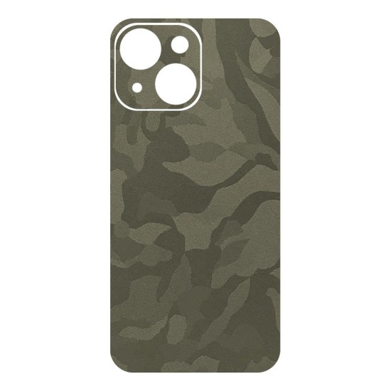 Folie skin SILKASE pentru Apple iPhone 14, camo verde, protectie spate telefon (iPhone 14, S0819) by www.silkase.ro