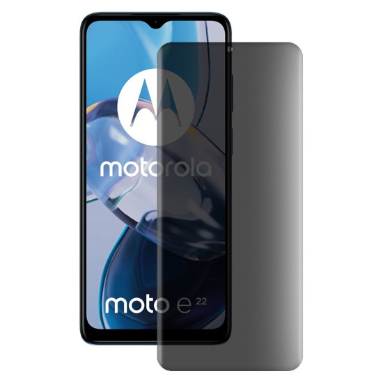 Folie privacy mata SILKASE pentru Motorola Moto E22, protectie ecran, silicon (Moto E22, F5471) by www.silkase.ro