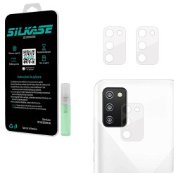 Set 3 folii SILKASE pentru Samsung Galaxy F02s, protectie camera foto, silicon regenerabil
