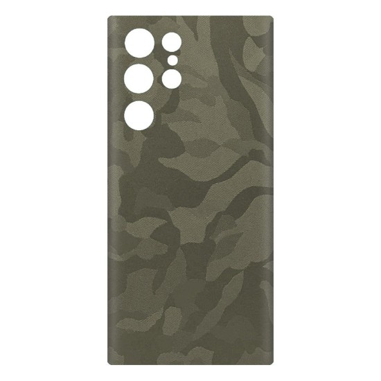Folie skin SILKASE pentru Samsung S22 Ultra, camo verde,  protectie spate telefon (Telefoane Samsung, S0459) by www.silkase.ro