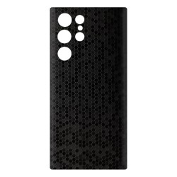 Folie skin SILKASE pentru Samsung S22 Ultra, negru hexa, protectie spate telefon Folie skin SILKASE pentru Samsung S22 Ultra, negru hexa, protectie spate telefon