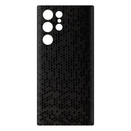 Folie skin SILKASE pentru Samsung S22 Ultra, negru hexa,  protectie spate telefon (Telefoane Samsung, S0468) by www.silkase.ro