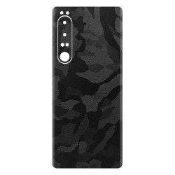 Folie skin SILKASE pentru Sony Xperia 1 IV, camo negru, protectie spate telefon Folie skin SILKASE pentru Sony Xperia 1 IV, camo negru, protectie spate telefon