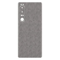 Folie skin SILKASE pentru Sony Xperia 1 IV, gri hex, protectie spate telefon Folie skin SILKASE pentru Sony Xperia 1 IV, gri hex, protectie spate telefon