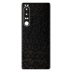 Folie skin SILKASE pentru Sony Xperia 1 IV, negru hexa, protectie spate telefon Folie skin SILKASE pentru Sony Xperia 1 IV, negru hexa, protectie spate telefon
