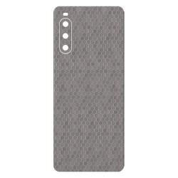 Folie skin SILKASE pentru Sony Xperia 10 IV, gri hex, protectie spate telefon Folie skin SILKASE pentru Sony Xperia 10 IV, gri hex, protectie spate telefon
