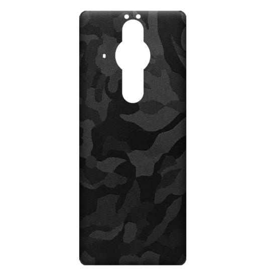 Folie skin SILKASE pentru Sony Xperia Pro-I, camo negru,  protectie spate telefon (Xperia Pro-I, S0674) by www.silkase.ro