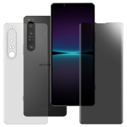 Set 2 folii mixte SILKASE pentru Sony Xperia 1 IV, ecran privacy mat/spate mat, silicon regenerabil Set 2 folii mixte SILKASE pentru Sony Xperia 1 IV, ecran privacy mat/spate mat, silicon regenerabil