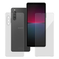 Set 2 folii mixte SILKASE pentru Sony Xperia 10 IV, ecran lucios/spate mat, silicon regenerabil Set 2 folii mixte SILKASE pentru Sony Xperia 10 IV, ecran lucios/spate mat, silicon regenerabil