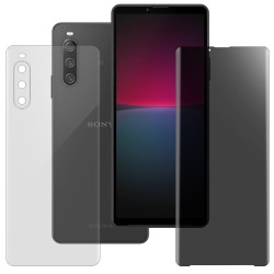 Set 2 folii mixte SILKASE pentru Sony Xperia 10 IV, ecran privacy mat/ spate lucios, silicon regenerabil Set 2 folii mixte SILKASE pentru Sony Xperia 10 IV, ecran privacy mat/ spate lucios, silicon regenerabil