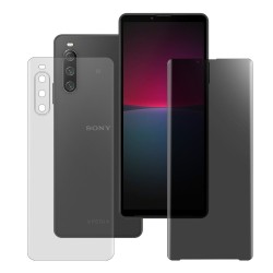 Set 2 folii mixte SILKASE pentru Sony Xperia 10 IV, ecran privacy mat/spate mat, silicon regenerabil Set 2 folii mixte SILKASE pentru Sony Xperia 10 IV, ecran privacy mat/spate mat, silicon regenerabil