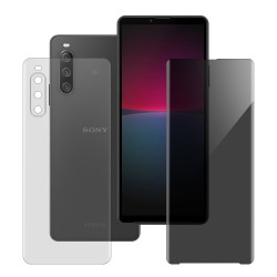 Set 2 folii mixte SILKASE pentru Sony Xperia 10 IV, ecran privacy/spate mat, silicon regenerabil Set 2 folii mixte SILKASE pentru Sony Xperia 10 IV, ecran privacy/spate mat, silicon regenerabil