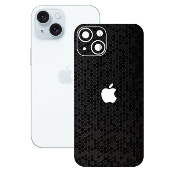 Folie skin SILKASE pentru Apple iPhone 15 Plus, negru hexa, protectie spate telefon (iPhone 15 Plus, S1428) by www.silkase.ro