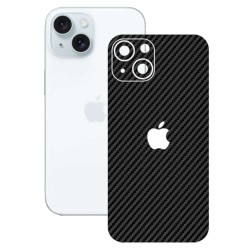 Folie skin SILKASE pentru Apple iPhone 15 Plus, carbon, protectie spate telefon