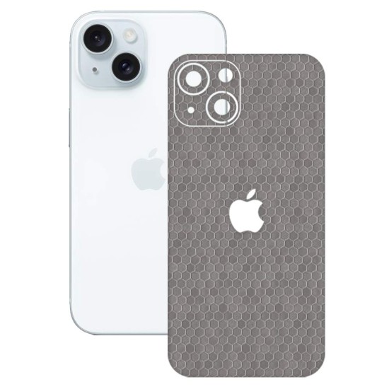 Folie skin SILKASE pentru Apple iPhone 15 Plus, gri hex, protectie spate telefon (iPhone 15 Plus, S1423) by www.silkase.ro