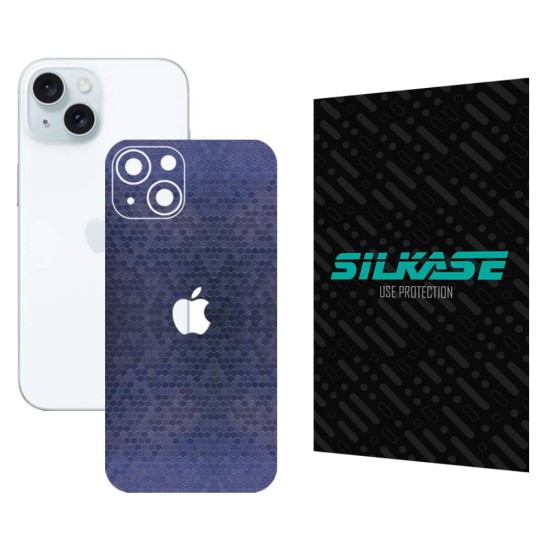 Folie skin SILKASE pentru Apple iPhone 15 Plus, albastru hexa, protectie spate telefon (iPhone 15 Plus, S1415) by www.silkase.ro