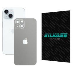 Folie skin SILKASE pentru Apple iPhone 15 Plus, gri ice, protectie spate telefon Folie skin SILKASE pentru Apple iPhone 15 Plus, gri ice, protectie spate telefon