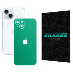 Folie skin SILKASE pentru Apple iPhone 15 Plus, turcoaz mat, protectie spate telefon