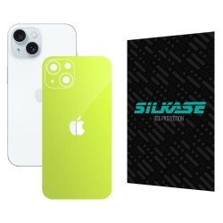 Folie skin SILKASE pentru Apple iPhone 15 Plus, verde neon, protectie spate telefon