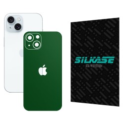 Folie skin SILKASE pentru Apple iPhone 15 Plus, verde inchis mat, protectie spate telefon
