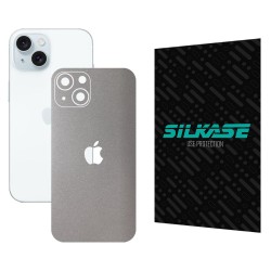 Folie skin SILKASE pentru Apple iPhone 15 Plus, gri deschis, protectie spate telefon Folie skin SILKASE pentru Apple iPhone 15 Plus, gri deschis, protectie spate telefon