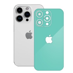Folie skin SILKASE pentru Apple iPhone 15 Pro Max, turcoaz lucios, protectie spate telefon