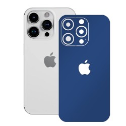 Folie skin SILKASE pentru Apple iPhone 15 Pro Max, albastru inchis mat, protectie spate telefon