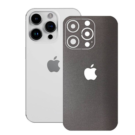 Folie skin SILKASE pentru Apple iPhone 15 Pro Max, gri brushed, protectie spate telefon (iPhone 15 Pro Max, S1469) by www.silkase.ro