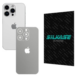 Folie skin SILKASE pentru Apple iPhone 15 Pro Max, gri ice, protectie spate telefon
