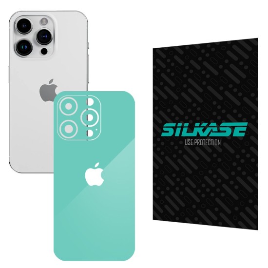 Folie skin SILKASE pentru Apple iPhone 15 Pro Max, turcoaz lucios, protectie spate telefon (iPhone 15 Pro Max, S1480) by www.silkase.ro
