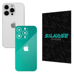 Folie skin SILKASE pentru Apple iPhone 15 Pro Max, turcoaz metalic, protectie spate telefon