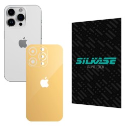 Folie skin SILKASE pentru Apple iPhone 15 Pro Max, bej, protectie spate telefon