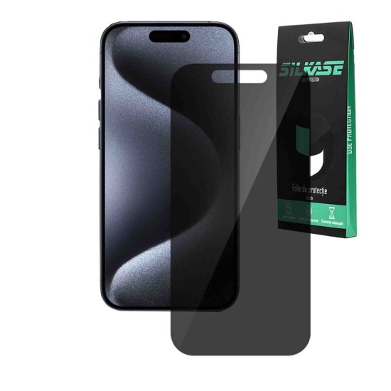 Folie privacy SILKASE pentru Apple iPhone 15 Pro Max, protectie ecran, silicon (SILKASE, iPhone 15 Pro Max) by www.silkase.ro Folie privacy SILKASE pentru Apple iPhone 15 Pro Max, protectie ecran, silicon (iPhone 15 Pro Max, F6193) by www.silkase.ro