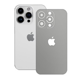 Folie skin SILKASE pentru Apple iPhone 15 Pro, gri ice, protectie spate telefon