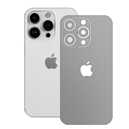 Folie skin SILKASE pentru Apple iPhone 15 Pro, gri ice, protectie spate telefon (iPhone 15 Pro, S1448) by www.silkase.ro