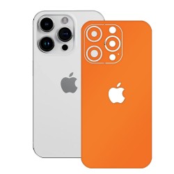 Folie skin SILKASE pentru Apple iPhone 15 Pro, portocaliu mat, protectie spate telefon