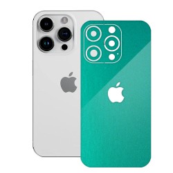 Folie skin SILKASE pentru Apple iPhone 15 Pro, turcoaz metalic, protectie spate telefon