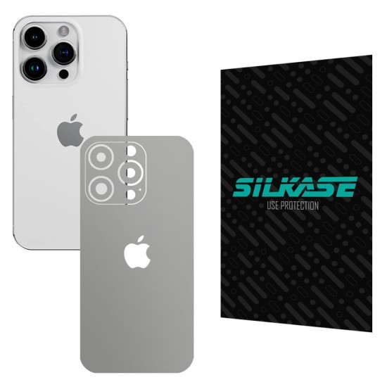 Folie skin SILKASE pentru Apple iPhone 15 Pro, gri ice, protectie spate telefon (iPhone 15 Pro, S1448) by www.silkase.ro