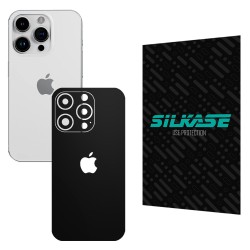 Folie skin SILKASE pentru Apple iPhone 15 Pro, negru mat, protectie spate telefon