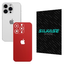 Folie skin SILKASE pentru Apple iPhone 15 Pro, rosu, protectie spate telefon