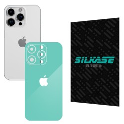 Folie skin SILKASE pentru Apple iPhone 15 Pro, turcoaz lucios, protectie spate telefon