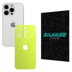 Folie skin SILKASE pentru Apple iPhone 15 Pro, verde neon, protectie spate telefon