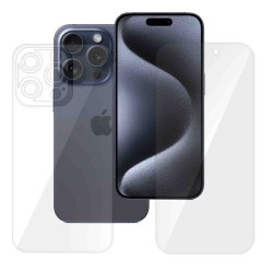Set 2 folii SILKASE pentru Apple iPhone 15 Pro, protectie telefon, silicon regenerabil