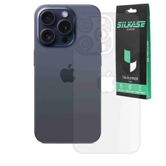 Folie spate mata SILKASE pentru Apple iPhone 15 Pro, protectie spate, silicon (iPhone 15 Pro, F6181) by www.silkase.ro