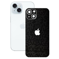 Folie skin SILKASE pentru Apple iPhone 15, negru hexa, protectie spate telefon