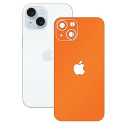 Folie skin SILKASE pentru Apple iPhone 15, portocaliu mat, protectie spate telefon
