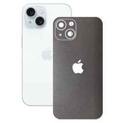 Folie skin SILKASE pentru Apple iPhone 15, gri brushed, protectie spate telefon